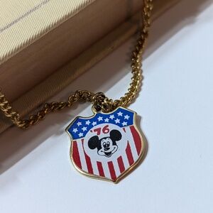 Walt Disney 1976 Bicentennial Mickey Mouse Charm Necklace